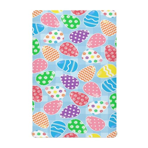 Moudou Easter Eggs Playard Sheet for Boy Girls, Soft Breathable Fitted Toddler Sheet for Standard Playard Bed Mattress, 39 x 27 x 5 Inch