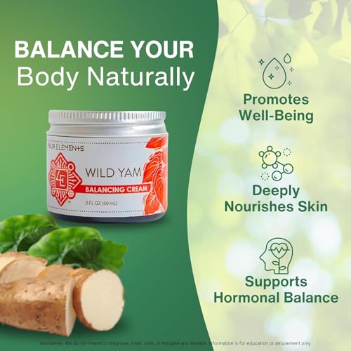 Image of Four Elements Wild Yam Balancing Cream 2x2oz | Organic Yam Root for Women | 2023 Herb Symposium Award Winner | Black Cohosh, Red Clover Blend Vitex, Shea Butter & Beeswax | USA Made | All Skin Types
