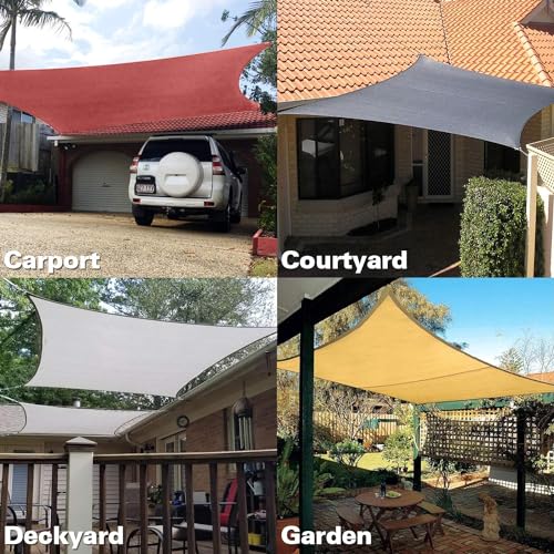 Image of KANAGAWA 13'x20' Sun Shade Sail Rust Red Curved Rectangle Customizable