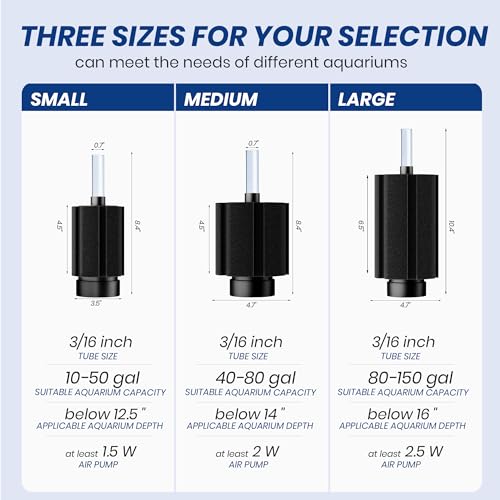 Image of 10-50Gal 6 Pack Aquarium Sponge Filter with Ceramic Media and Bubble Diffuser Ultra Quiet Fish Tank Filters fit Breeding Fry Betta Shrimp Fish Tank