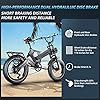 bluebiko Electric Bike for Adults, 1500W Peak Motor, 48V 25AH Removable Battery E Bike, 35MPH, 80 Miles Long Range, 20" Fat Tire Folding Electric Bike, 8 Speed Electric Mountain Bike #5