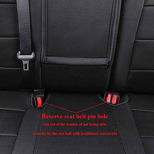 Image of EKR Rav4 Seat Covers Custom Fit for Toyota Rav4 (Only Hybrid) 2019-2025 LE,XLE,XLE Premium,Limited,Woodland Edition,Car Seat Cover Full Set for SUV,Neoprene(Black)