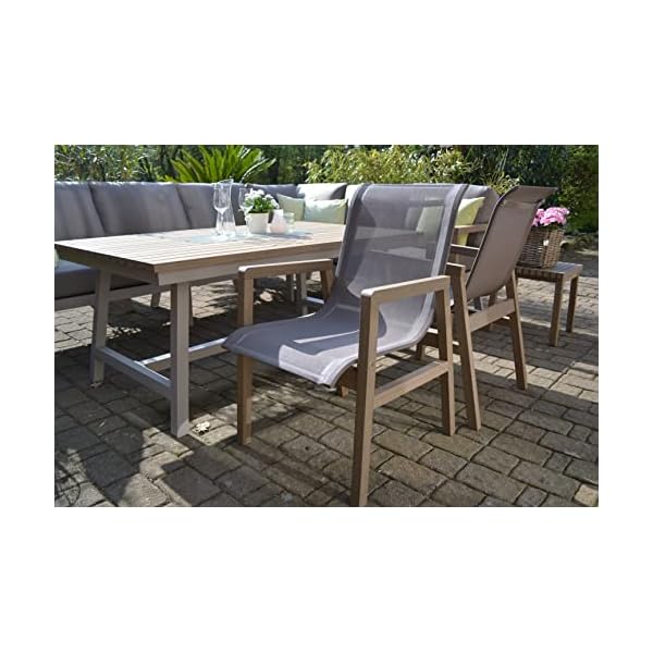 Ecklounge Enviro Wood mit Tisch und 2 Stühlen