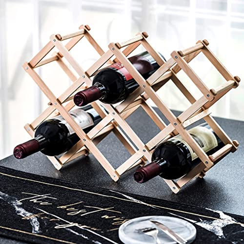 Soporte de madera plegable para 10 botellas de vino miniatura 7