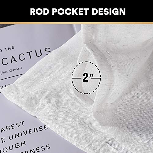 Linen Curtains Natural Linen Blended Rod Pocket Panels Light Reducing Privacy Panels Drapes For Living Room Energy Saving Window Treatments Draperies For Bedroom 2 Panels (Off White, 52" W X 84" L) #TOP3