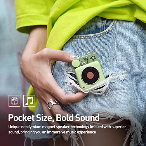 Image of Muzen Mini Bluetooth Speaker, Button Small Cute Portable Metal Retro Wireless Speaker with Loud Volume Great Sound and Portable Lanyard & Gift Bag for Office Classic Vintage Decor