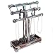 3 Tier Rustic Torched Wood T-Bar Jewelry Stand, Necklace / Bracelet Display with Ring Tray