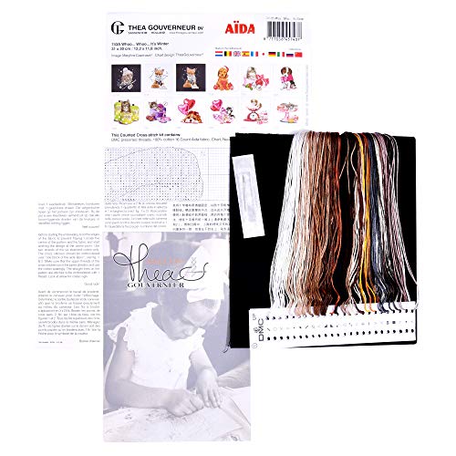 Kit point de croix compté diagramme clair pour broder sur Aida noir - 3