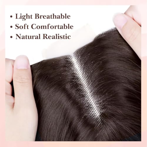 Image of NAYOO Brown Wig for Women,26 Inch Lace Hairline Middle Part Synthetic Wig