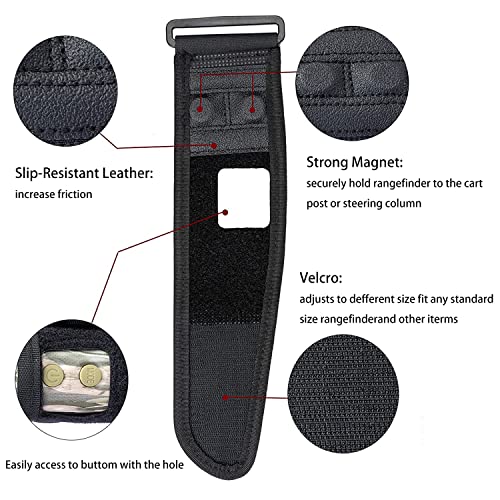 Achix Golf Magnetic Rangefinder Strap Universal Adjustable Wrap Mount/Holder Attach to Rail/Bar/Frame of Cart…
