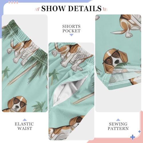 ZZXXB Beagle Palm Trees Boys Long Pants Soft Trousers Elastic Waist Kids Lounge Bottoms with Pockets S-XL4