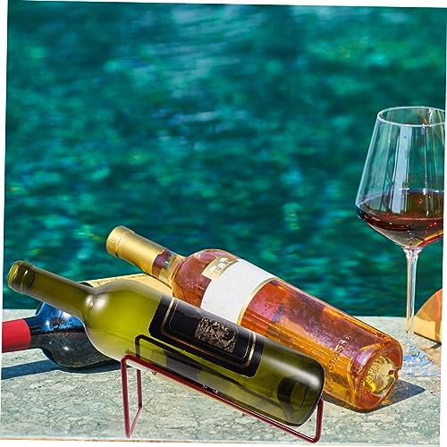 2pcs Compact Iron Wine Bottle Holder Stylish Countertop miniatura 4