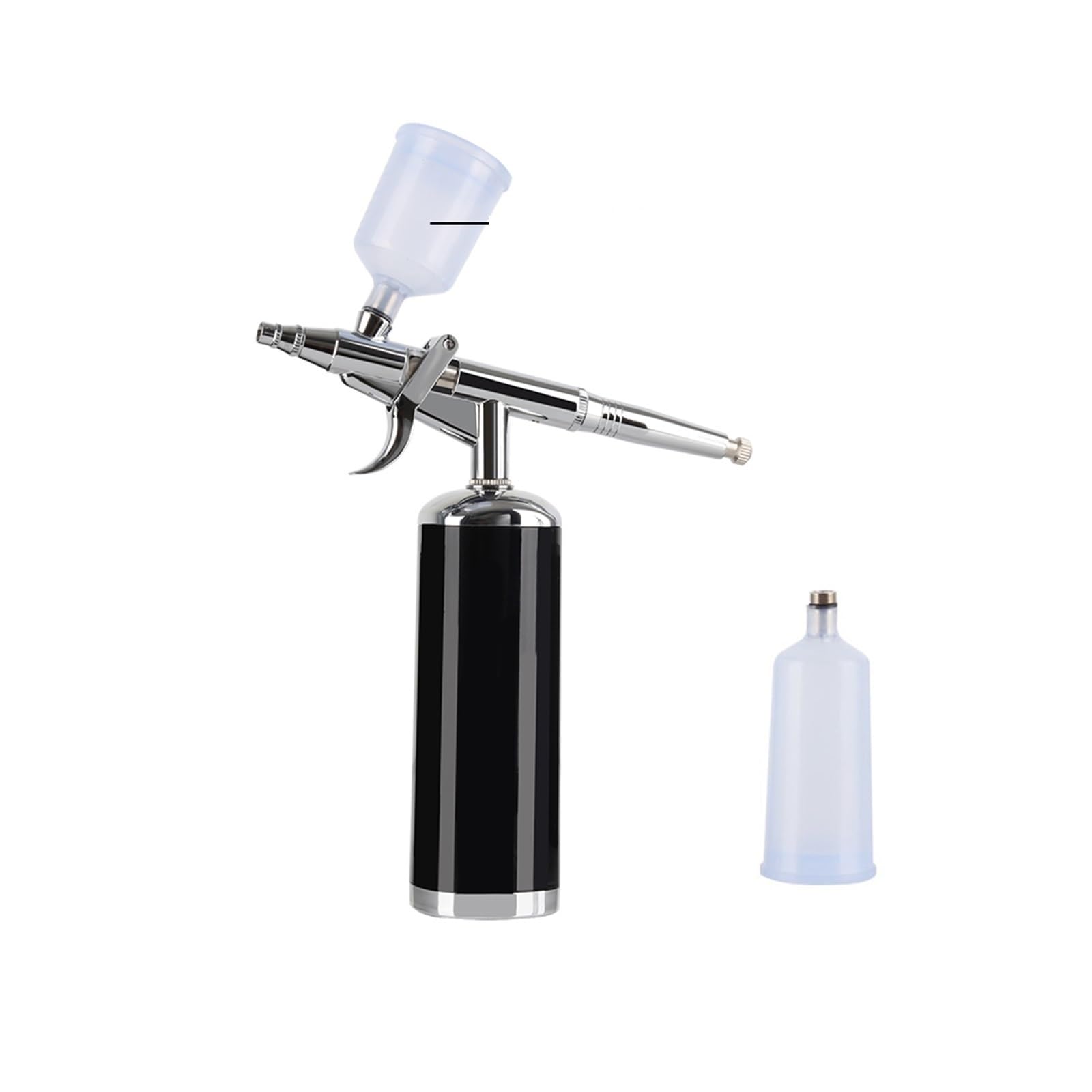 Aerografo con Kit compressore Mini 25 Psi 0,3 mm Ugello Trigger Gun Nail Art Design Tattoo per la Pittura di Graffiti, la Nail Art, Il Trucco(METU40 B Black)