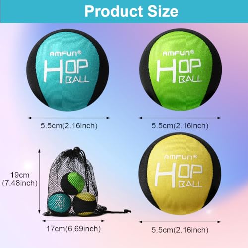 AMFUN 3 Stück Wasserball, Wasserhüpfball, Schnelltrocknender Lycra-Bezug Ball, Für Jugendliche und Erwachsene (Blau + Gelb + Grün)