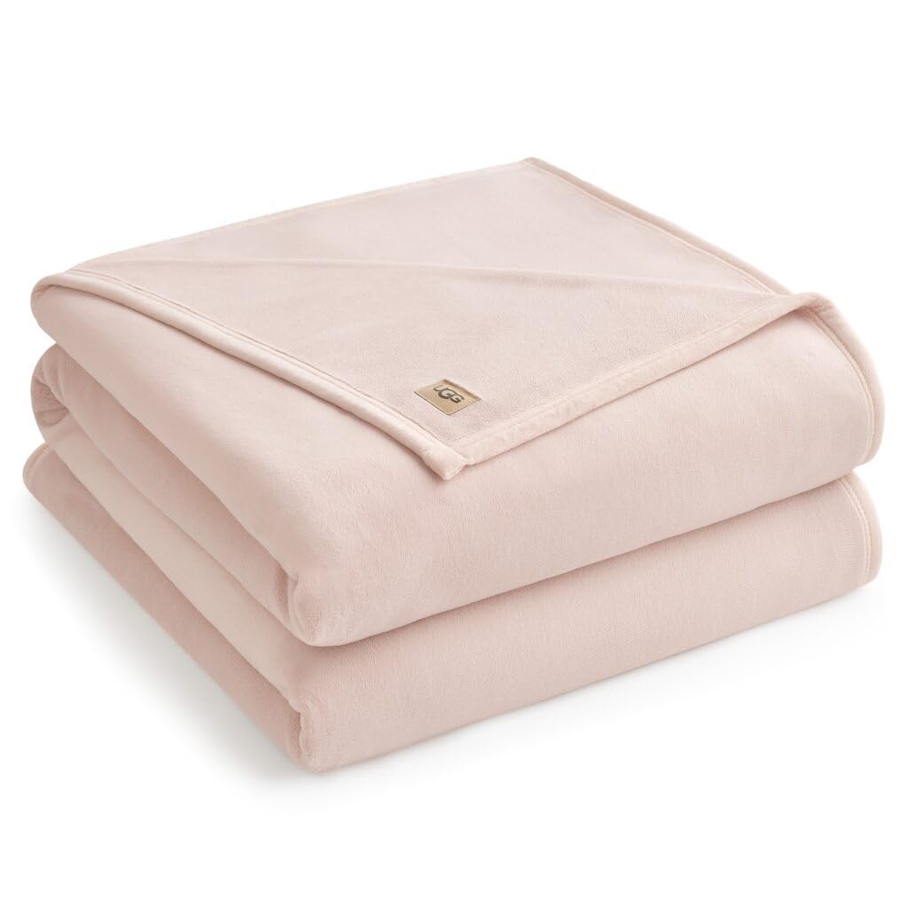 UGG Coco Fleece Blanket for Bed Queen Size – Luxury Cozy Room Decor, Soft Warm Winter Bedding, Heavy Blanket & Queen Blanket for Bed, Gifts for Teens and Women - Pink
