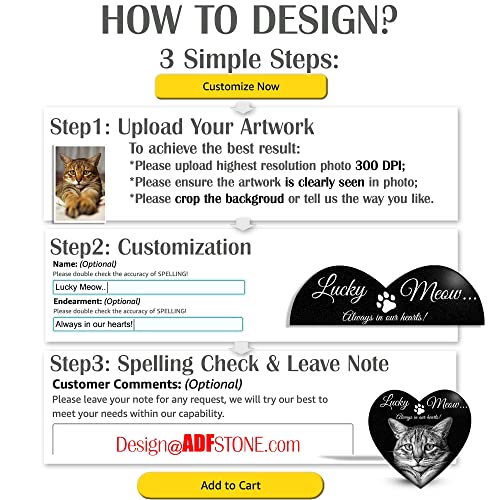Image of ADFSTONE 8 inch Heart Shaped Pet Memorial Stones Personalized Dog Remembrance Gifts, Customized Cat Picture Grieving Plaque, DIY Gravestone, Custom Sympathy Photo Gift, Animal Grave Markers