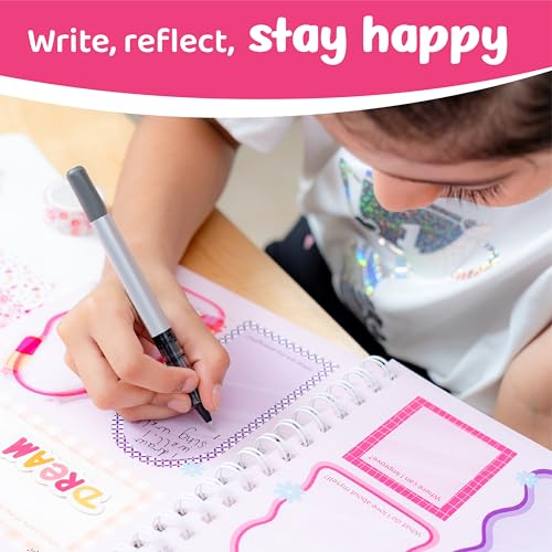 Image of jackinthebox DIY Journal for Girls Ages 8 12, 242 pcs Scrapbook Kit, Journal Kit, Includes 10 Mental Health Exercises, Valentine s Day Gift for 8 9 10 11 12 Year-Old Girls | Paper | Gold