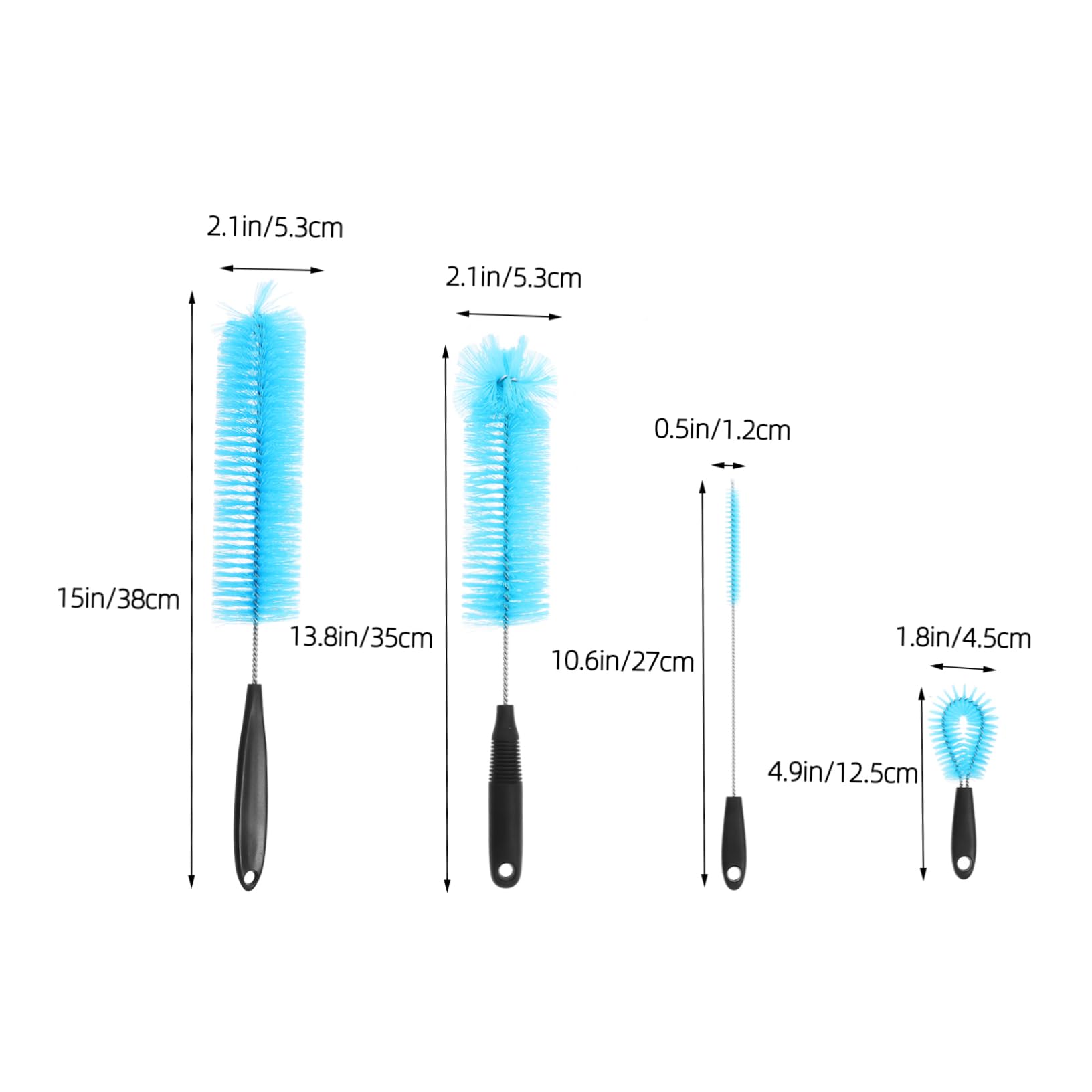 SOLUSTRE Brush Cleaner Cup Long Handle Brush for Water Bottle Cleaning Stainless Steel Nylon for Longevity