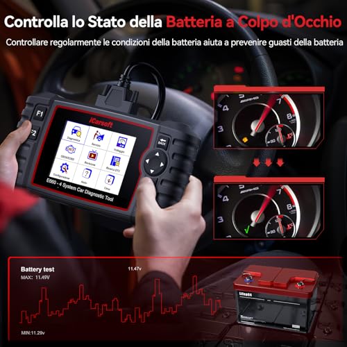 Icarsoft E660 OBD2 Auto Diagnostica, Diagnosi Auto Professionale In Italiano, Sistema Motore/Abs/Srs/Trasmissione, 6 Funzioni Di Ripristino, Reset Olio/Epb/Bms/Etc/Sas/Tpms, Aggiornamento A Vita - 6