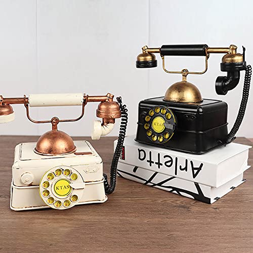 Téléphone vintage rotatif en métal pour une décoration rétro raffinée