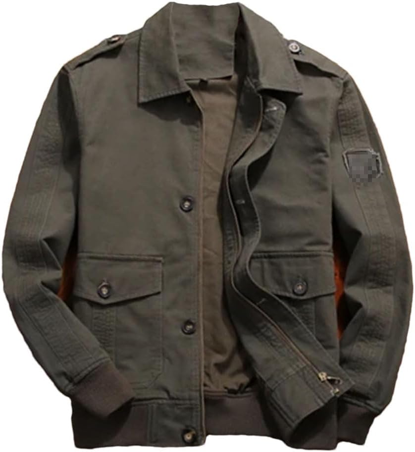 Men's Bomber Jacket Casual Outwear Turndown Collar Cotton Coats Slim Fit Business Jackets Mens Clothing