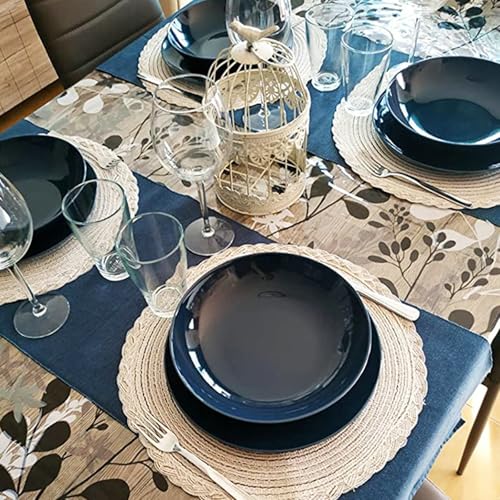Sets de table ronds beiges 38 cm (lot de 6) anti-rayures pour salle à manger