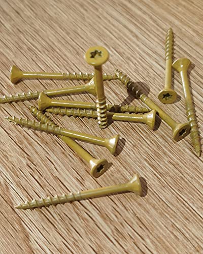 Image of IMSCREWS #10 x 5 Inch Deck Screws (25 Pack), Exterior Wood Fasteners - Epoxy Coated Star Drive Flat Head for Pressure Treated Lumber, Timber & Framing (Bit Not Included)