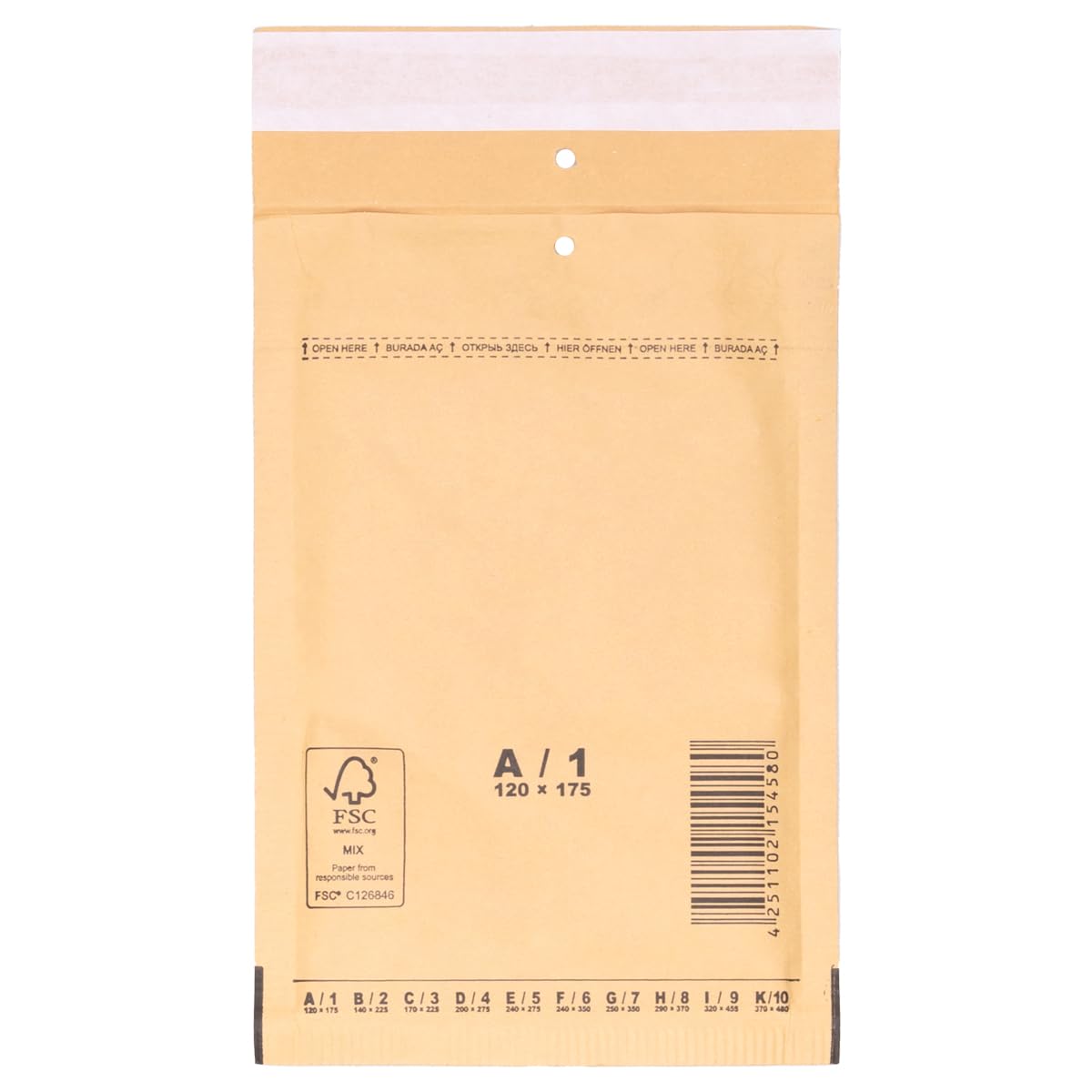 verpacking sobres acolchados 120 x 175 mm marrón A1 [tamaño y cantidad a elegir] autoadhesivo bolsas de envío con burbuja 1000 unidades
