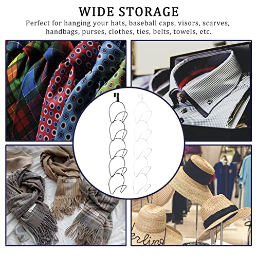 Kinsinder 10pcs Cap Halter, Mützen Aufbewahrung, Cap Aufbewahrung Baseball Cap Halterung Schrank Hängende für Schals Handtaschen Handtücher Kleidung Krawatten