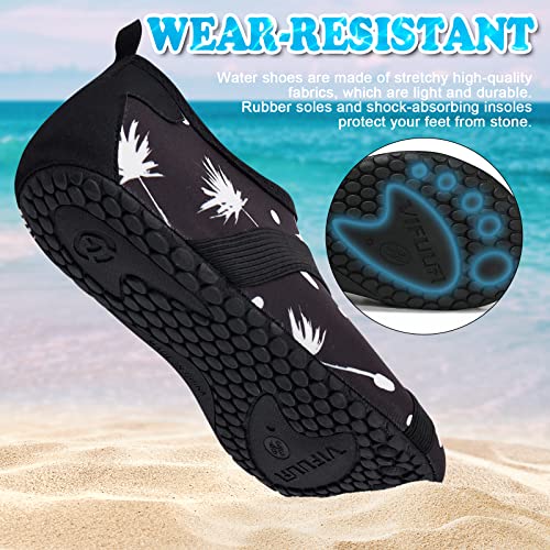 Vifuur Womens Mens Water Shoes Barefoot Quick Dry Aqua Socks For Beach Swim Yoga Outdoor Sports Dandelionflower-36/37 #TOP5