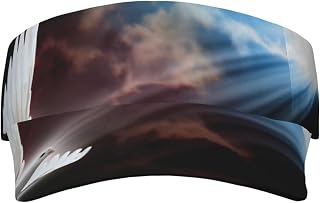 White Dove Sun Art Printed Visor Hats for Women Adjustable Sun Protection Visor for Golf Tennis Running Summer Beach, Black, One size