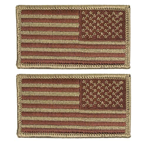 US American Flag Spice Brown OCP Patch with Hook Fastener (Reverse Facing-2 Pack)