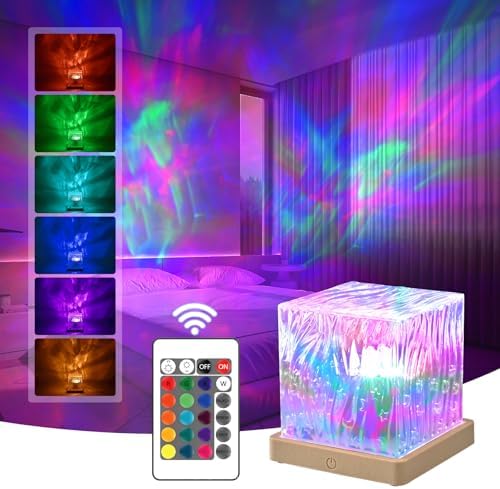 Shenjia Nordlicht Projektor, Sternenhimmel, 16 Farben, 3D-Hologramm | Polarlicht-Effekt | 16 Farben | Sternenhimmel | dekoratives Nachtlicht für Kinderzimmer