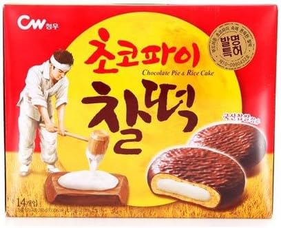 CWFOOD Choco Pie CHAL-TTEOK 280g Pack of 14 pieces of individually packed pies per box (Mochi Choco)