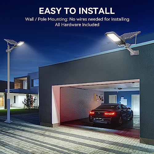 Buytha Solar Street Lights Outdoor, 168 Beads Led Solar Outdoor Light Waterproof, Dusk To Dawn Solar Powered Flood Lights Remote Control Endurance For Parking Lot Patio, Walkway, Back Yard And Garage #TOP6