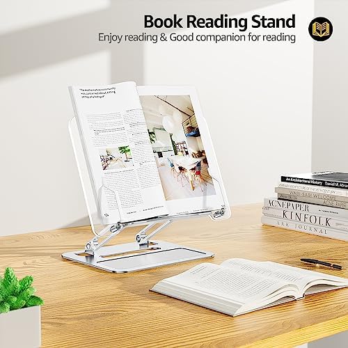 urmust Laptop Stand, Multi-Angle Cookbook Holder, Acrylic Book Stand for Reading, Adjustable Laptop Holder, Book Stand for Recipe, Magazine, Sheet Music,Tablet, Laptop (up to 15.6 inches)