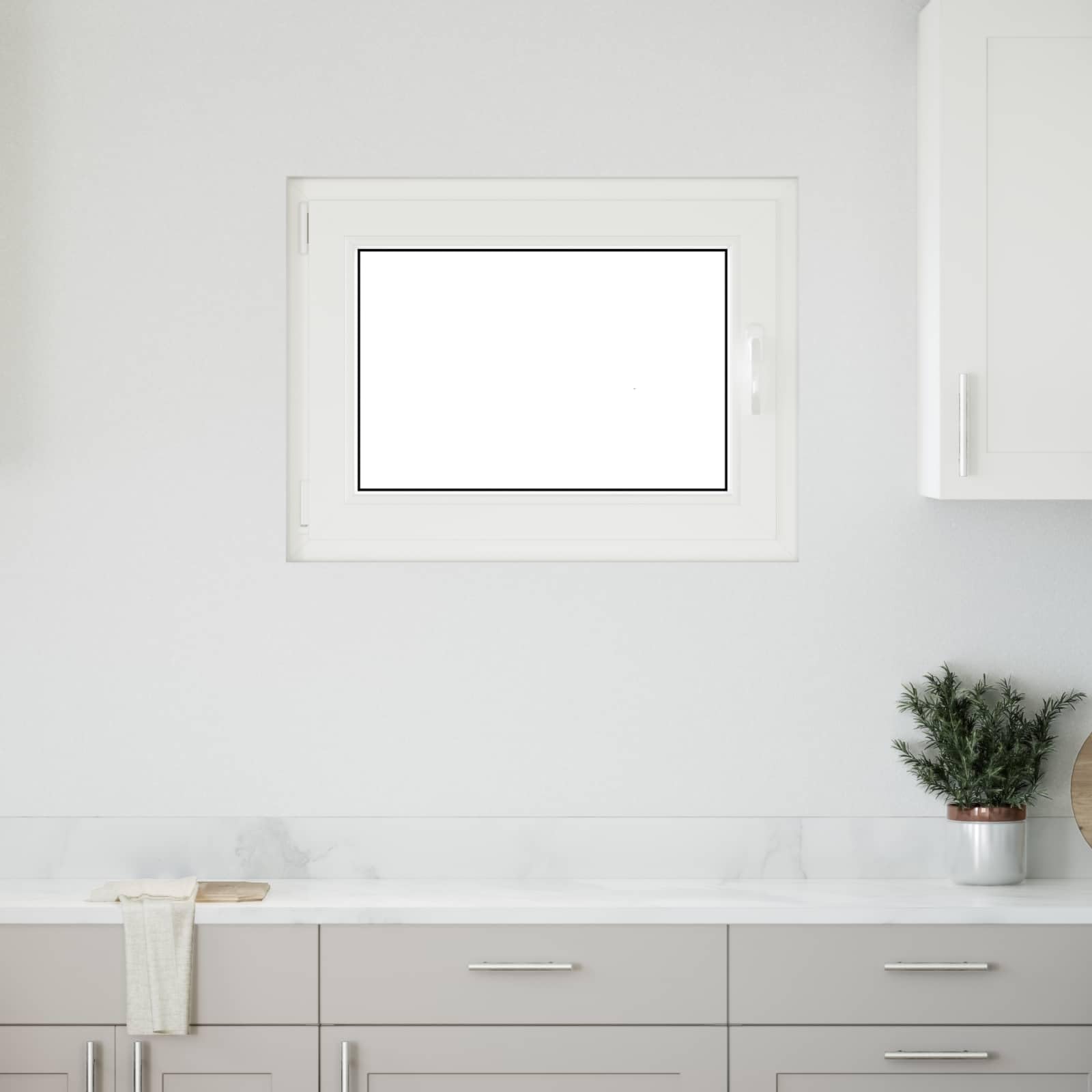 vidaXL Ventana de sótano RISOR 80 x 50 cm PVC y Vidrio Blanco, Sótano, Aislante Térmico Moderno y Duradero para Ventanas Eficientes, Accesorios de Vidrio PVC Aislantes
