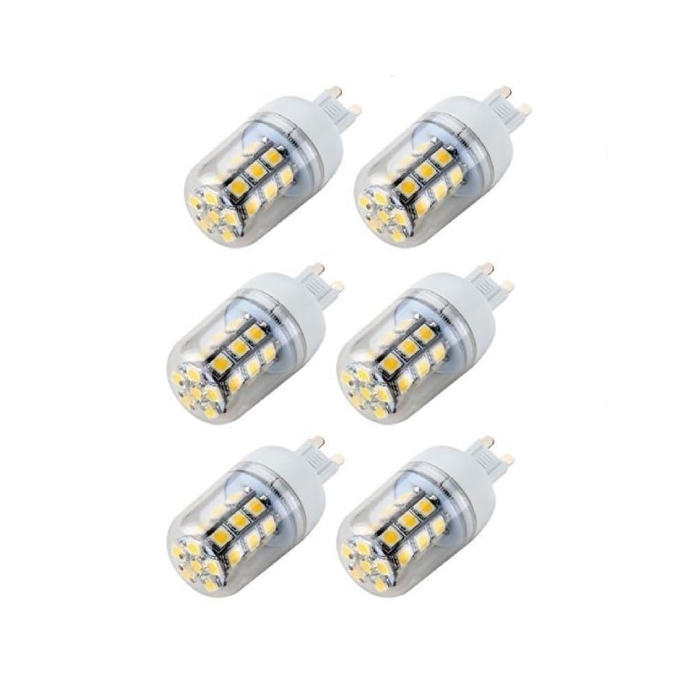 NXCVBNKZJ KJXP Lighting, Pack of 6, LED Corn Lamp AC220V G9 4W 27-5050SMD LED Light Bulb Home Indoor Spotlight(Cold White)