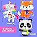 KRAFUN Unicorn Beginner Animal Sewing Kit for Kids Age 7-13 My First Art & Craft, includes 3 Stuffed Animal Dolls Panda, Fox, Instructions & Plush Felt Materials for Learn to Sew, Embroidery