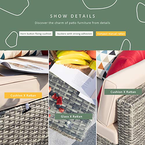 Devoko 5 Pieces Patio Furniture Sets Outdoor Sectional Sofa Manual