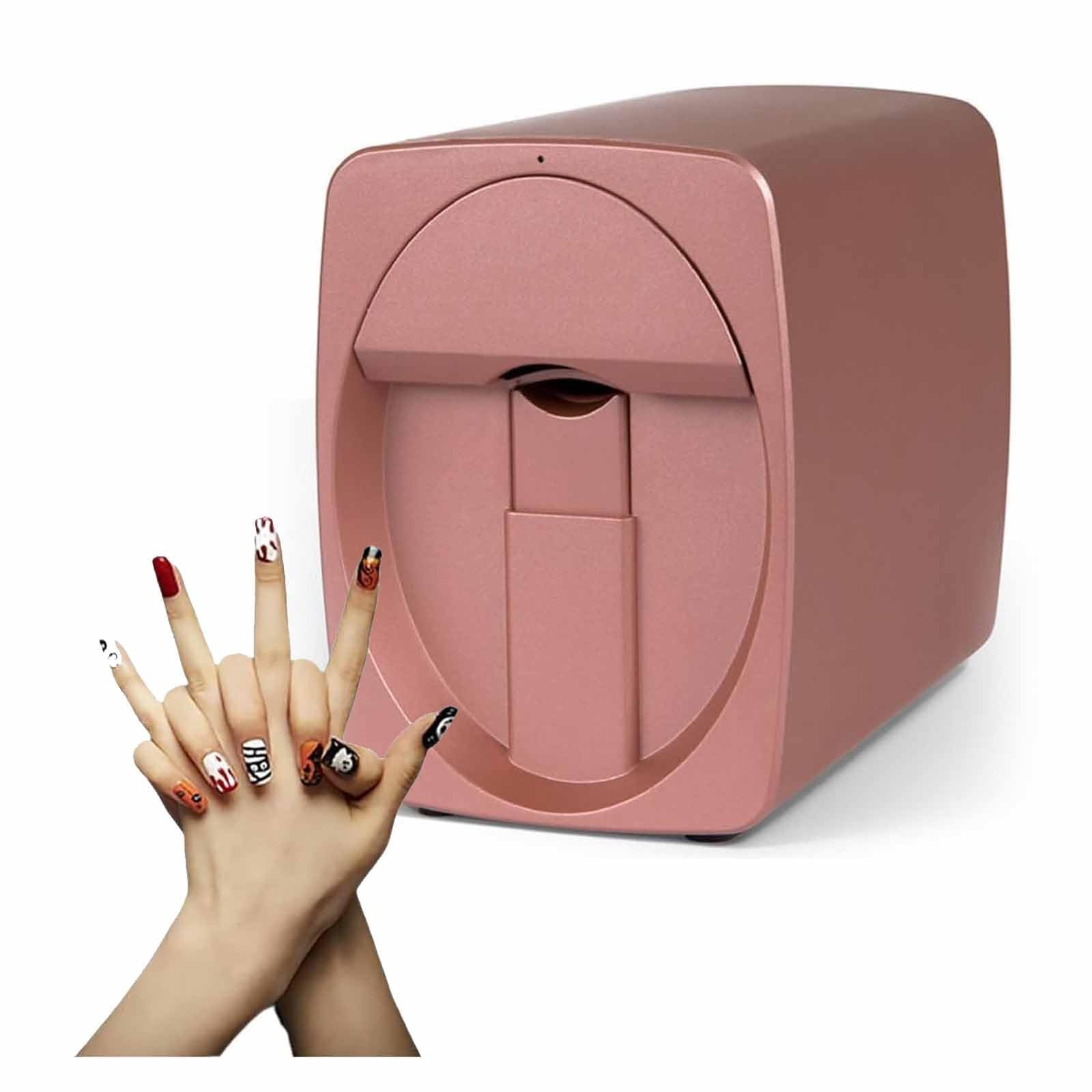 Drukarka do paznokci 3D z funkcją Wi-Fi/DIY, cyfrowa mobilna drukarka paznokci, druk i płacz w jednym – ponad 1000 zdjęć Girls' Home Nails Pink(A)