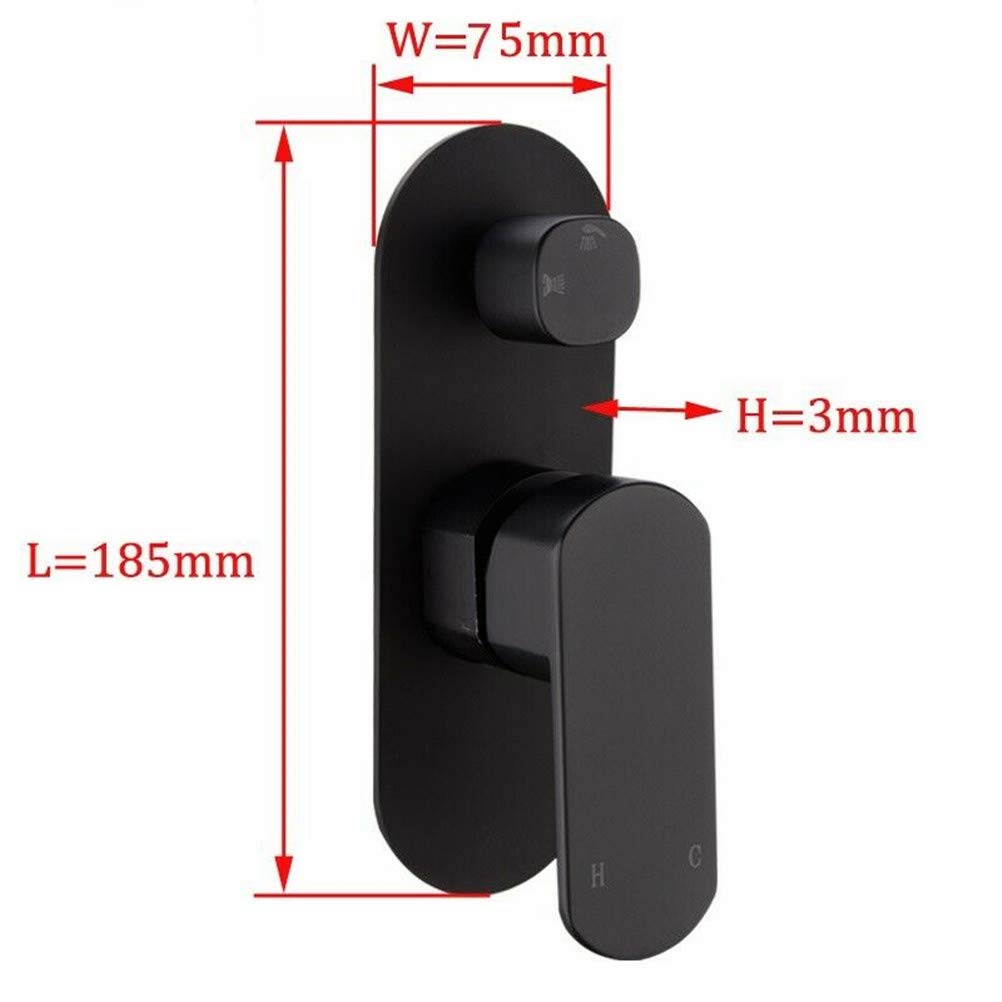 Set Doccia, Set di rubinetti per Doccia, Set Combinato di Miscelatore a Pioggia di Lusso per Bagno, soffione Doccia a Pioggia a Parete con soffione e Tubo Doccia, Nero, 25 cm