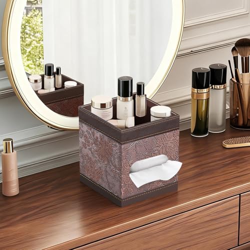 Boîte à mouchoirs carrée en cuir synthétique finis les cartons mouillés - 7