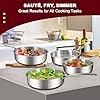 EWFEN 12 Inch Tri-Ply Stainless Steel Frying Pan, Compatible with All Cooktops Up to 600℉, Large Frying Pan Induction-Ready Skillet, Dishwasher and Oven Safe, Even Heat #4