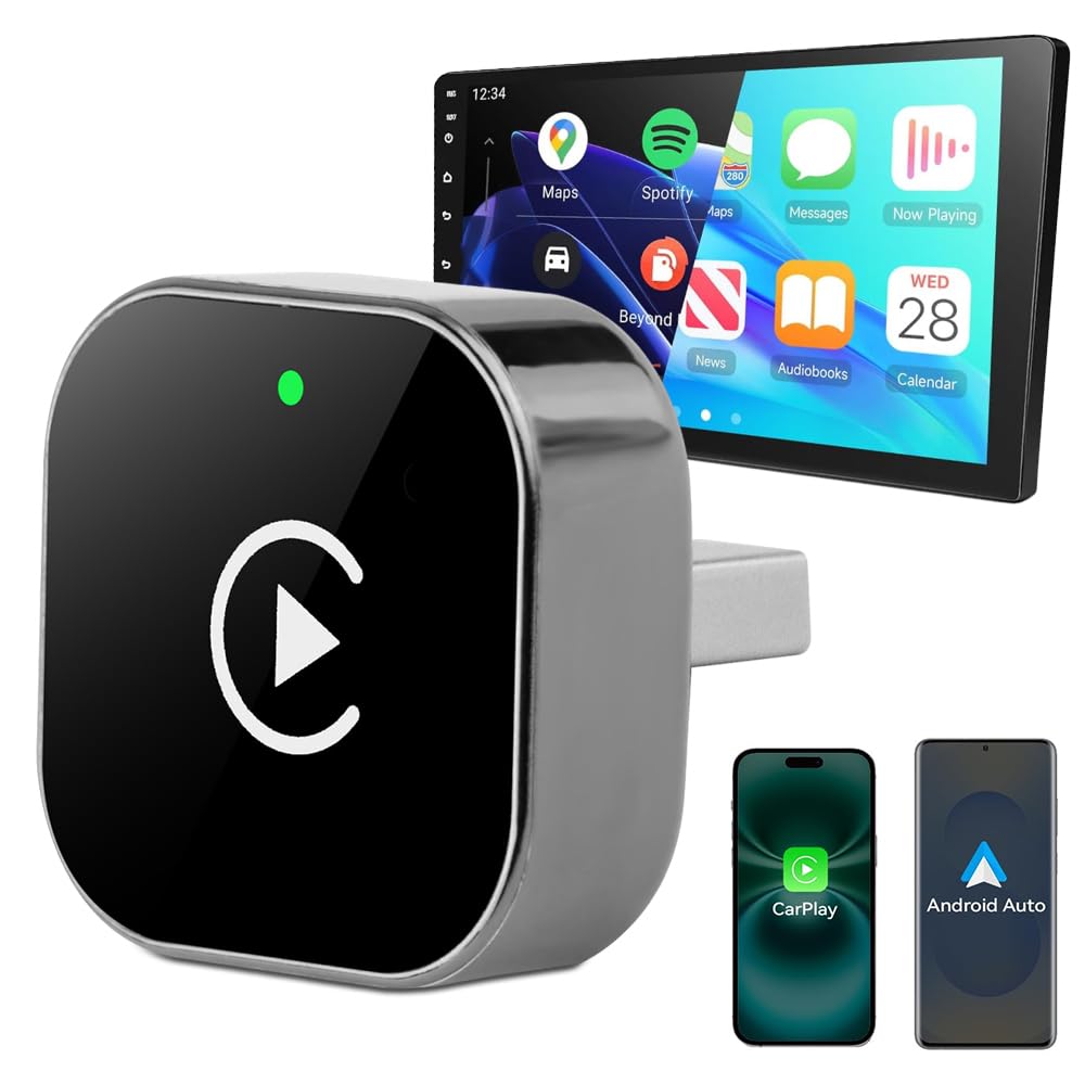 CarPlay & Android Auto bezprzewodowy adapter, 2 w 1, Carplay, z adapterami typu C, mini bezprzewodowymi adapterami Carplays, Android do iOS 10+ Android 11+
