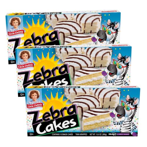 Little Debbie Zebra Cakes, 10 Twin-Wrapped Cakes, 13.0 oz Box, Pack of 0ne (1) (Pack of 3)