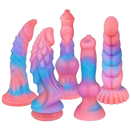 Jixaxe Alien Realistischer Dildo Silikon Leuchtend Analdildo mit starkem Saugnapf Anal Plug G-Punkt Stimulation Weicher Monster Dildos Butt Plug Sexspielzeug für Frauen und Männer (Kirin Dildo) - Kirin Dildo