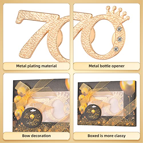 Kagrbves 50 Packs 70 Bottle Openers For 70Th Birthday Party Favors Gifts Or Souvenirs For Guests 70Th Wedding Anniversary Party Favor Gold And Black Theme Party Decorations (70) #TOP2
