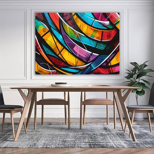 Affiche abstraite colorée 50x70cm pour salon et décoration murale