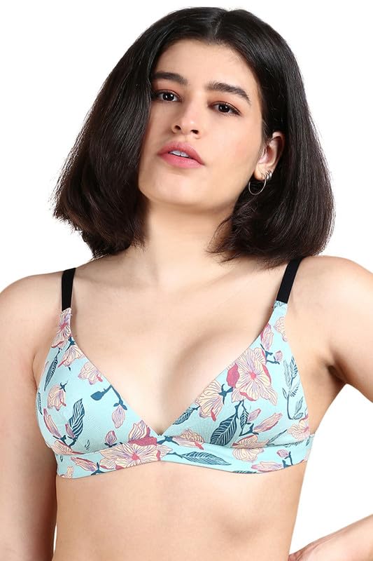 Image of &Circus PureSoft True Fit Triangle Non Padded Bra for Women | Deep Neck Plunge Bra for Women | Triangle Low Coverage Bra